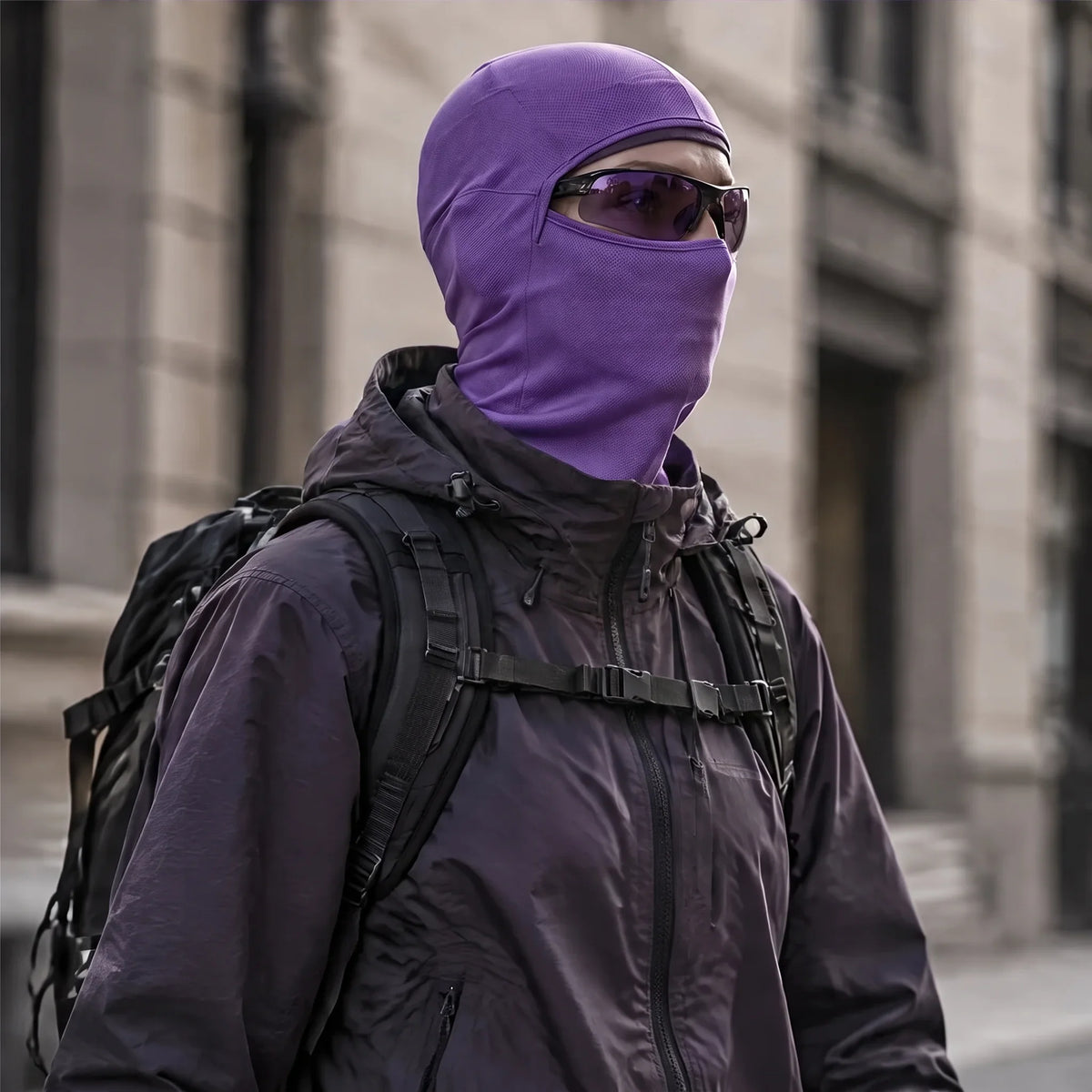 Carr - Unisex Breathable Multi-Way Convertible Balaclava - Purple