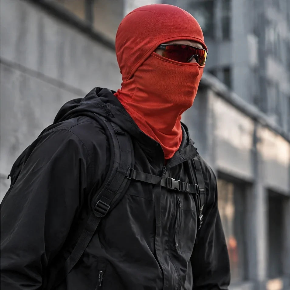 Carr - Unisex Breathable Multi-Way Convertible Balaclava - Red