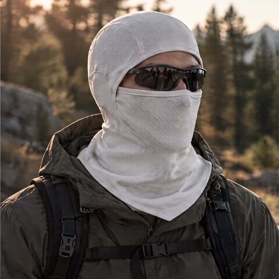 Carr - Unisex Breathable Multi-Way Convertible Balaclava - White