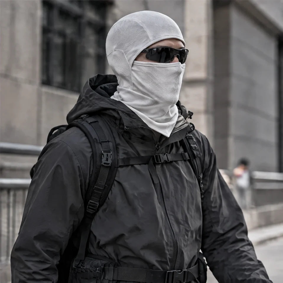Carr - Unisex Breathable Multi-Way Convertible Balaclava - White