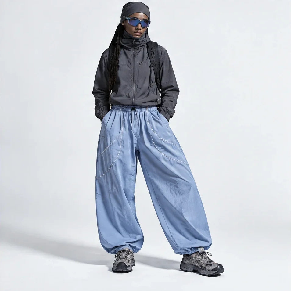 Howe - Unisex Quick-Dry Windproof & Reflective Waterproof Trousers - Light Blue