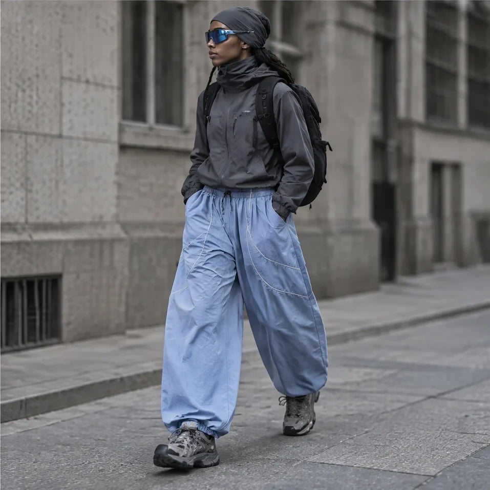 Howe - Unisex Quick-Dry Windproof & Reflective Waterproof Trousers - Light Blue