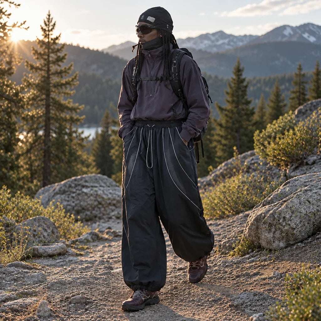 Howe - Unisex Quick-Dry Windproof & Reflective Waterproof Trousers - Navy Blue