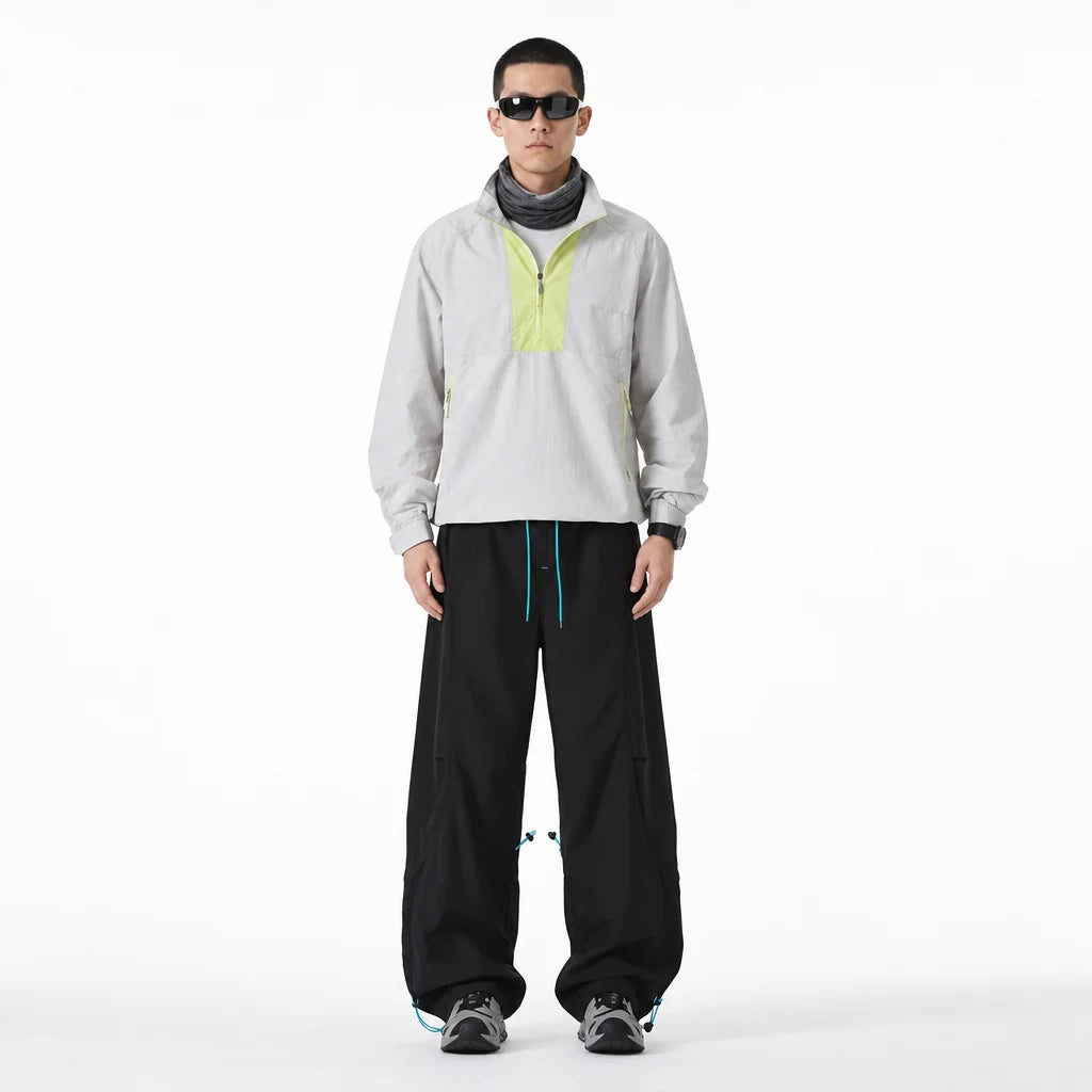 Rake - Mens Quick-Dry Windproof & Straight-Leg Waterproof Trousers - Black