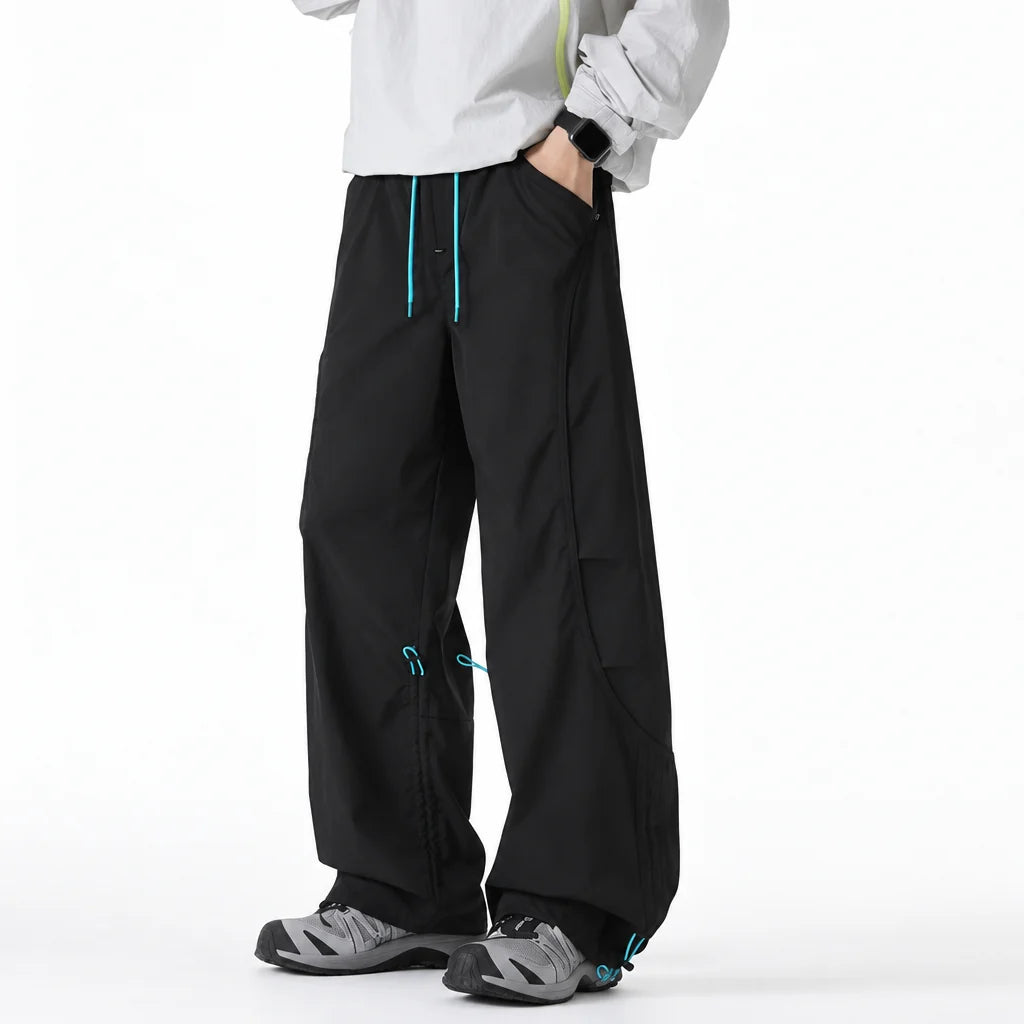 Rake - Mens Quick-Dry Windproof & Straight-Leg Waterproof Trousers - Black