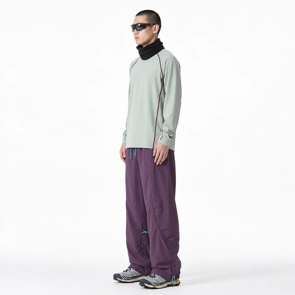 Rake - Mens Quick-Dry Windproof & Straight-Leg Waterproof Trousers - Purple