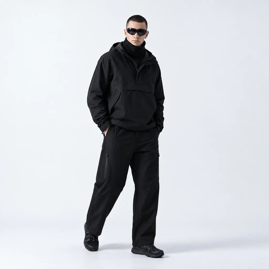 Lour - Unisex Quick-Dry Windproof & Wrinkle-Free Waterproof Trousers - Black