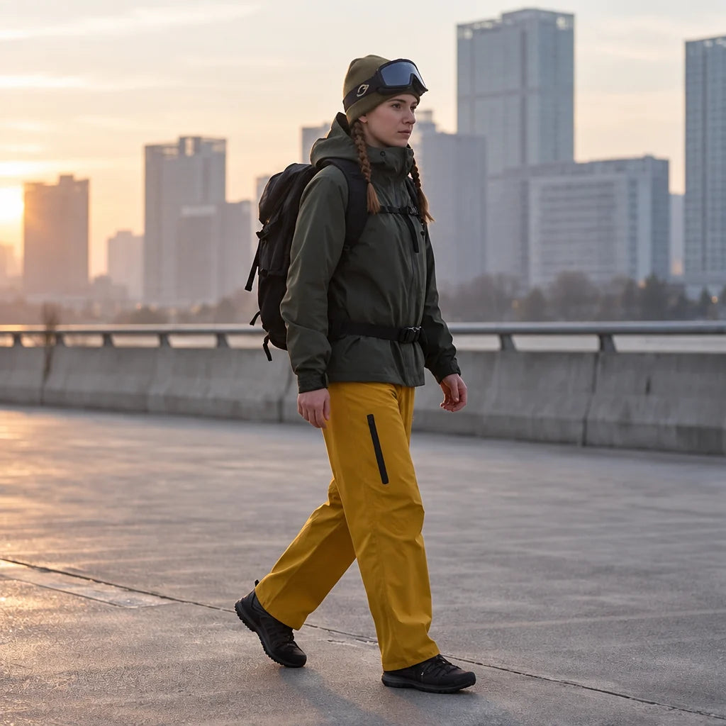 Lour - Unisex Quick-Dry Windproof & Wrinkle-Free Waterproof Trousers - Yellow