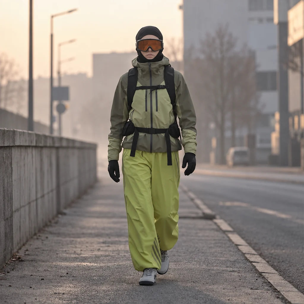Dreich - Unisex Quick-Dry Windproof & Relaxed Fit Waterproof Trousers - Fluorescent Green