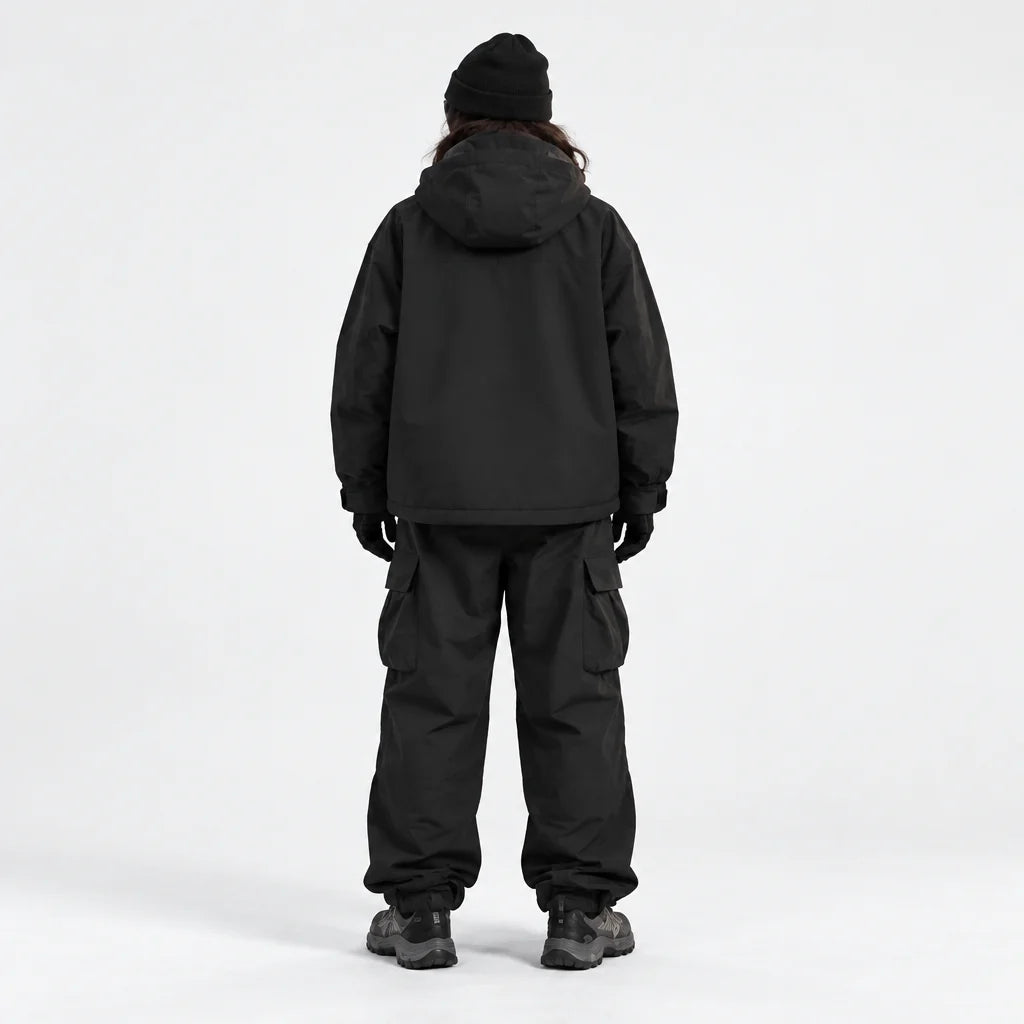 Clough - Unisex Windproof Breathable & Stand-Collar Waterproof Jacket - Black