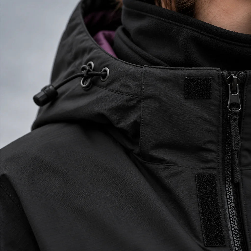 Clough - Unisex Windproof Breathable & Stand-Collar Waterproof Jacket - Black