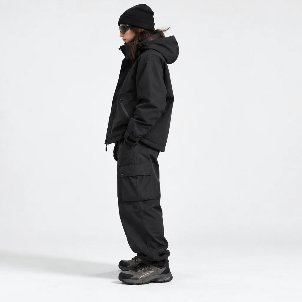 Clough - Unisex Windproof Breathable & Stand-Collar Waterproof Jacket - Black