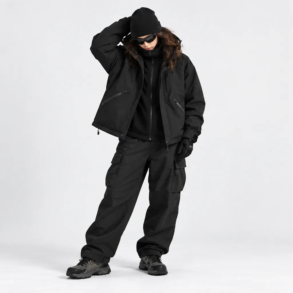 Clough - Unisex Windproof Breathable & Stand-Collar Waterproof Jacket - Black