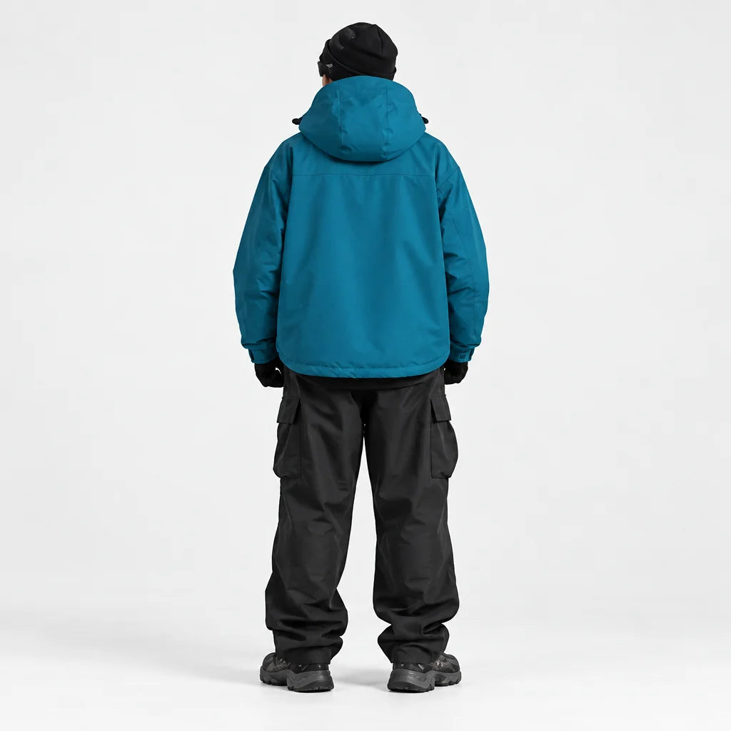 Clough - Unisex Windproof Breathable & Stand-Collar Waterproof Jacket - Peacock Blue