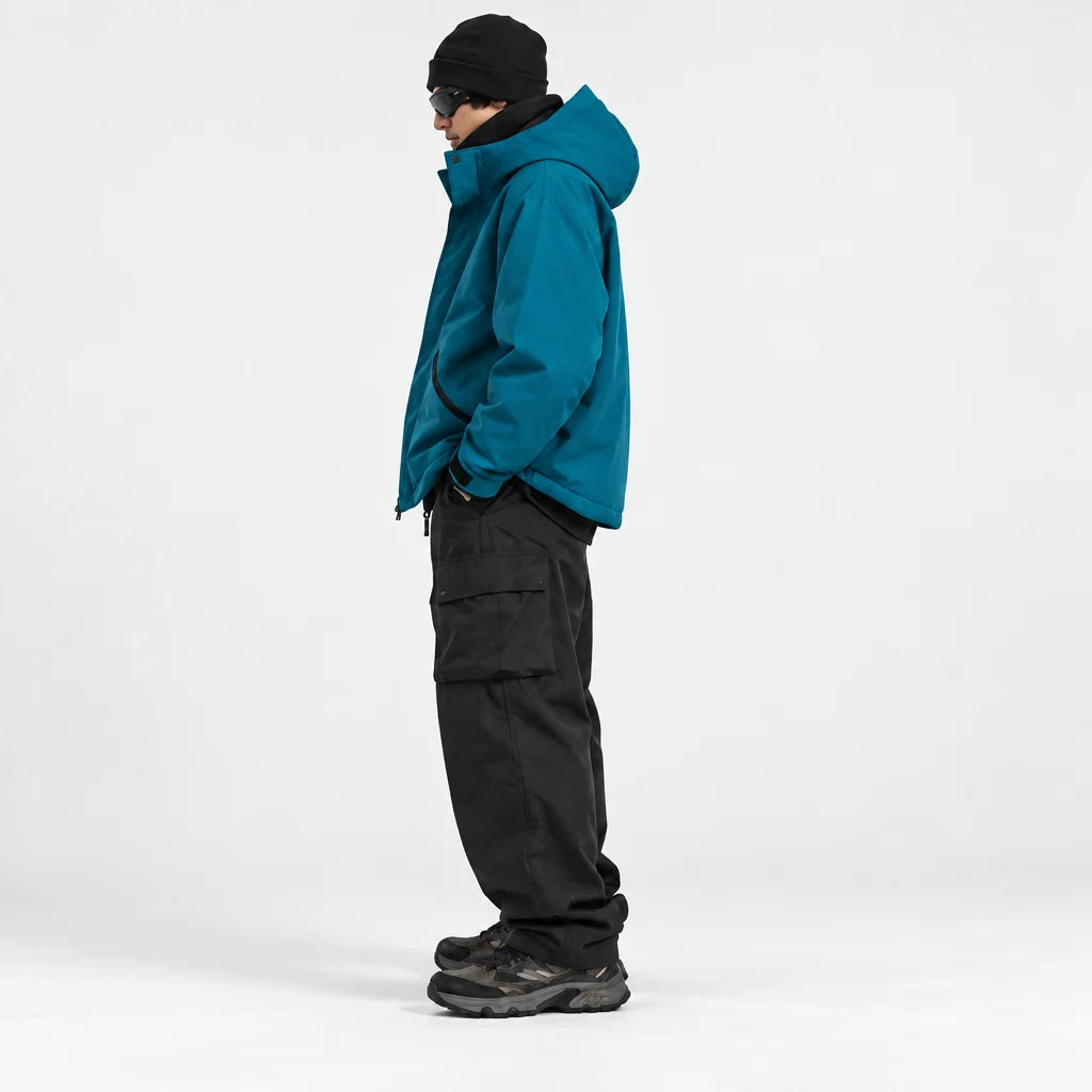 Clough - Unisex Windproof Breathable & Stand-Collar Waterproof Jacket - Peacock Blue