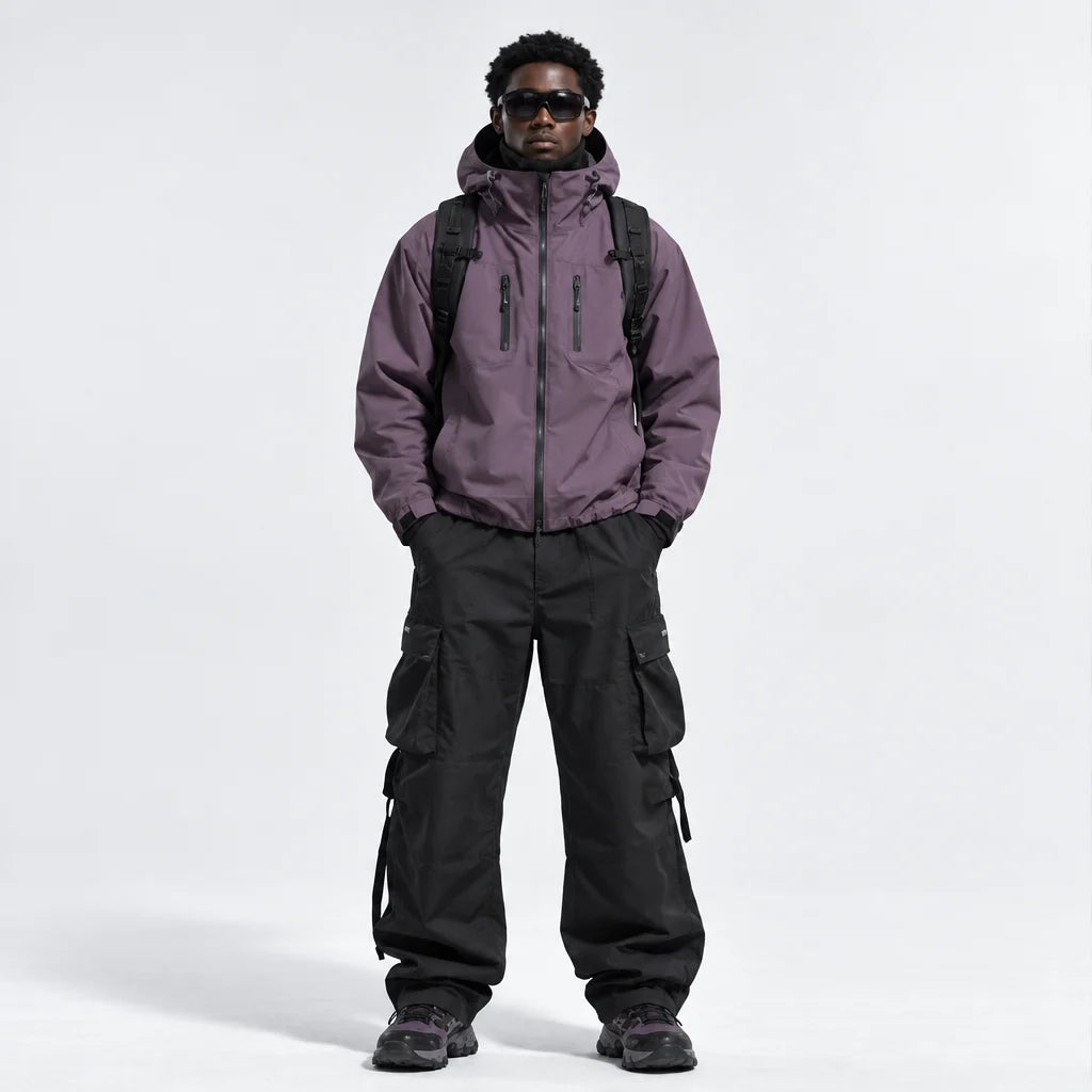 Scar - Unisex Windproof Breathable & Taped Seams Waterproof Jacket - Berry Purple