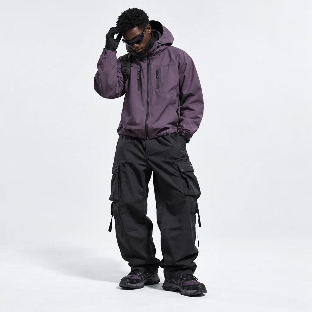 Scar - Unisex Windproof Breathable & Taped Seams Waterproof Jacket - Berry Purple