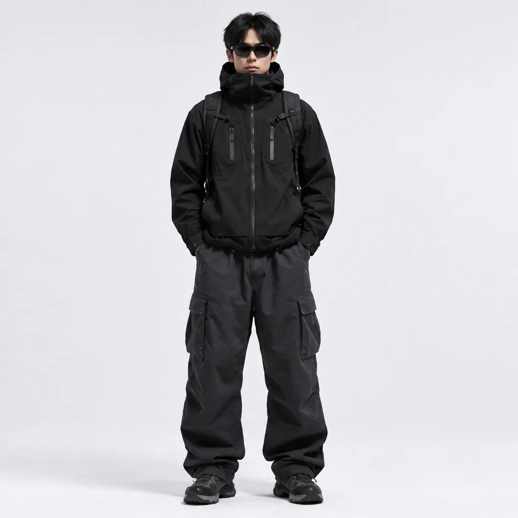 Scar - Unisex Windproof Breathable & Taped Seams Waterproof Jacket - Black