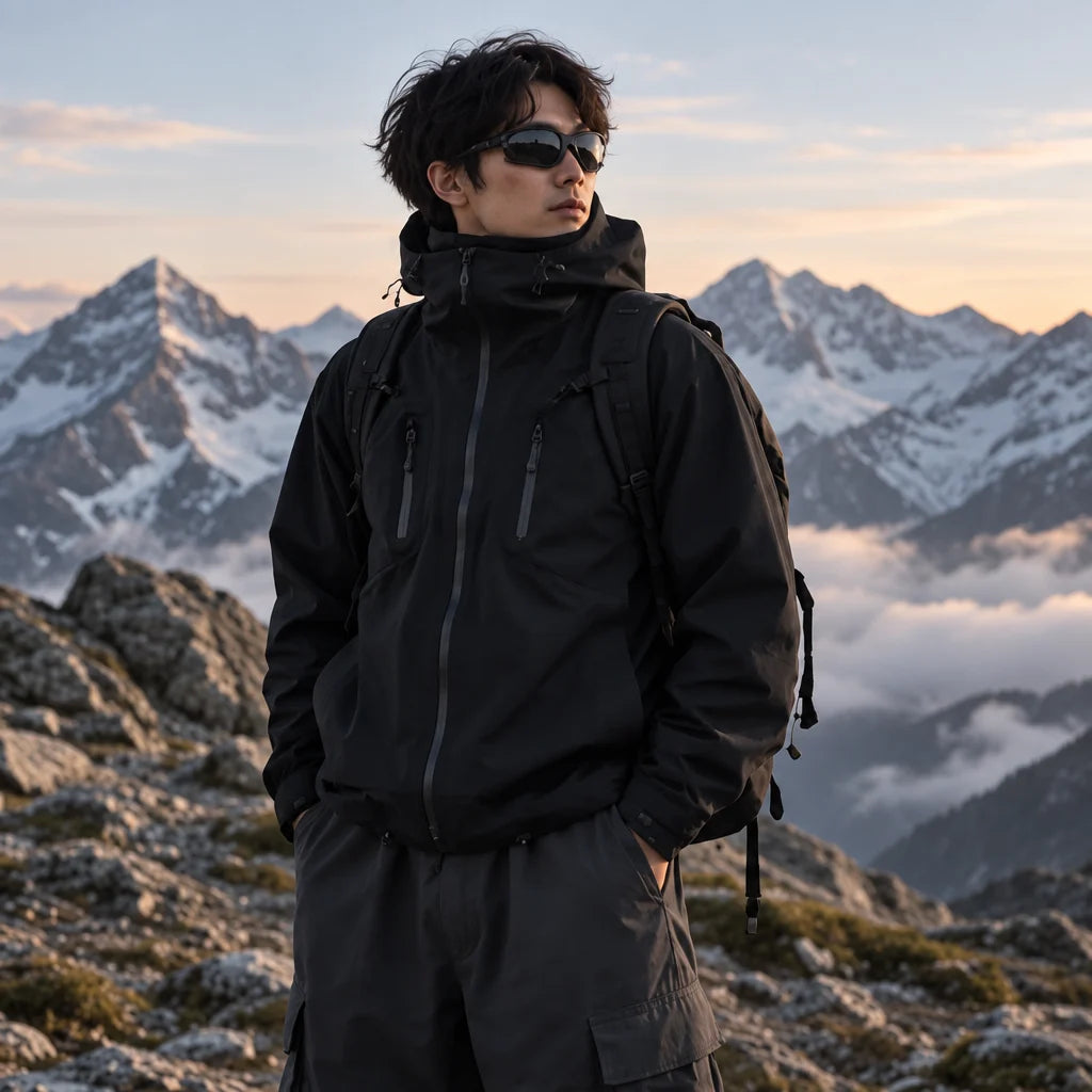 Scar - Unisex Windproof Breathable & Taped Seams Waterproof Jacket - Black