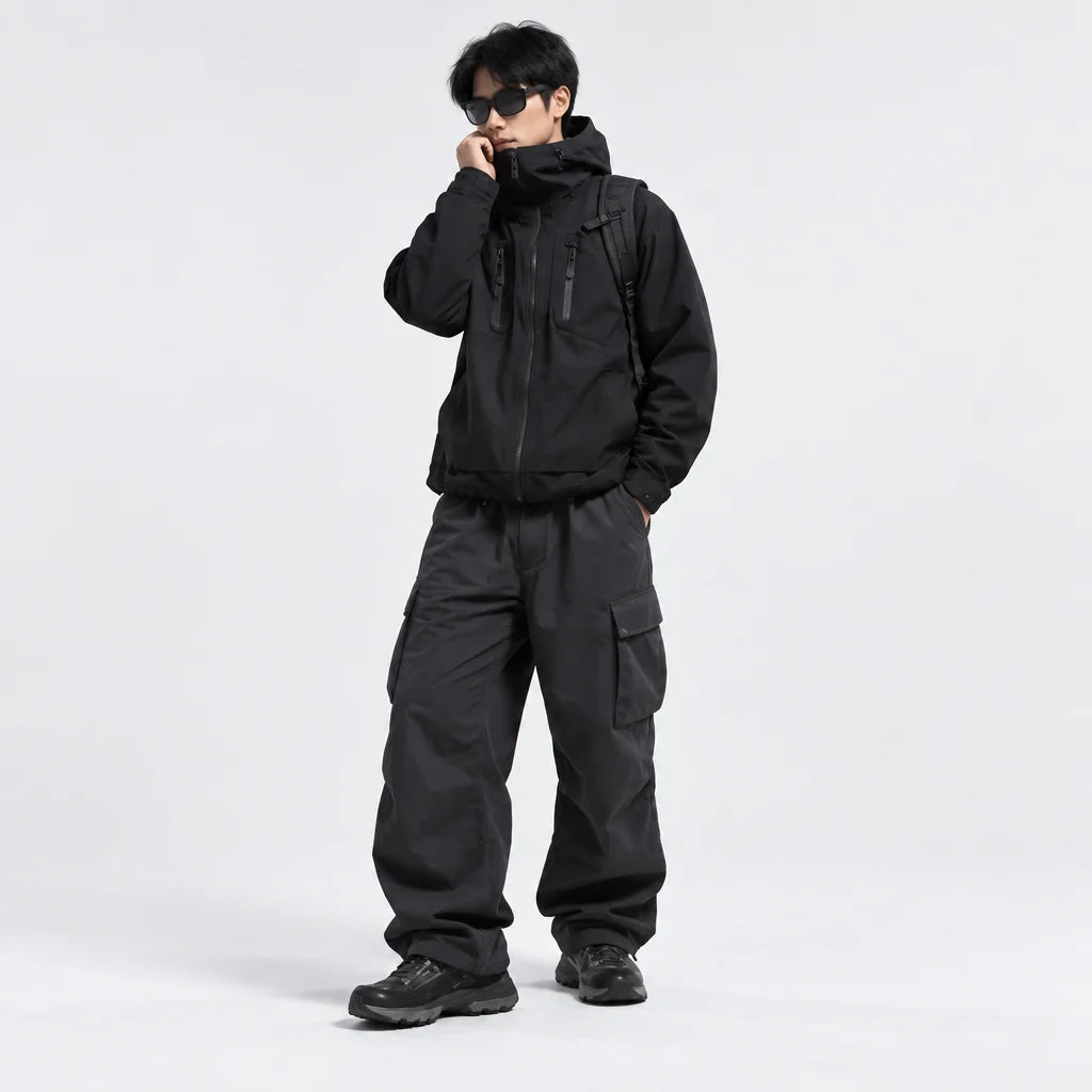 Scar - Unisex Windproof Breathable & Taped Seams Waterproof Jacket - Black