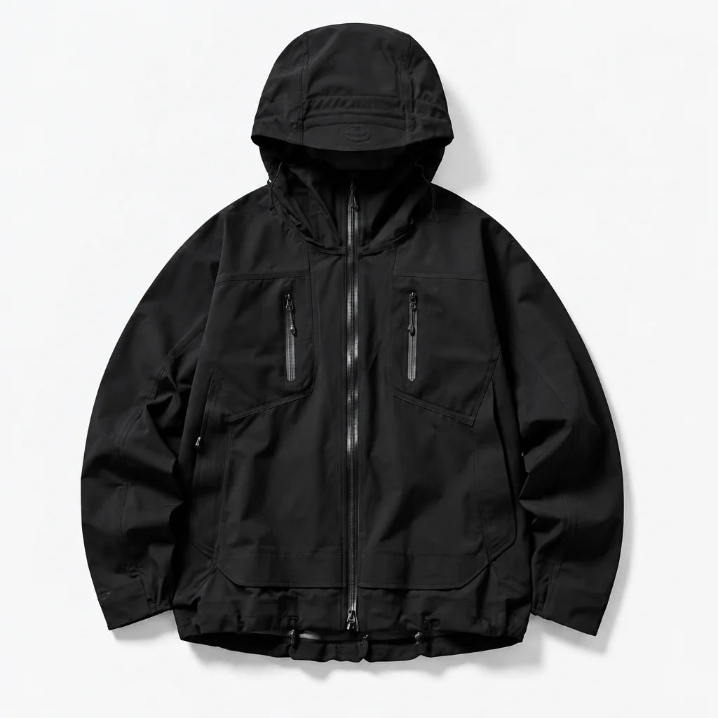 Scar - Unisex Windproof Breathable & Taped Seams Waterproof Jacket - Black