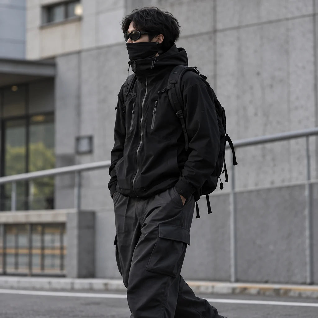 Scar - Unisex Windproof Breathable & Taped Seams Waterproof Jacket - Black