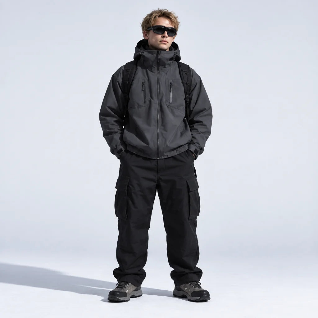 Scar - Unisex Windproof Breathable & Taped Seams Waterproof Jacket - Grey
