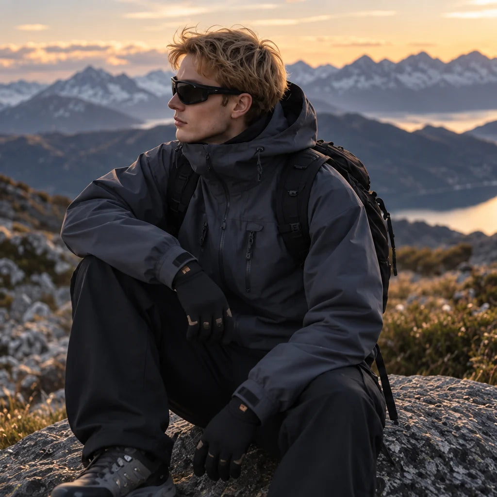 Scar - Unisex Windproof Breathable & Taped Seams Waterproof Jacket - Grey