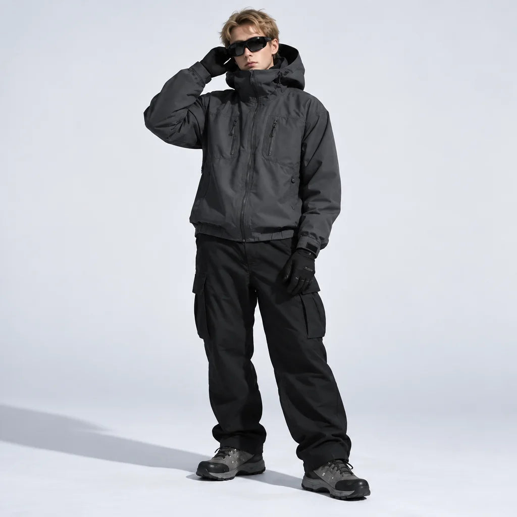 Scar - Unisex Windproof Breathable & Taped Seams Waterproof Jacket - Grey