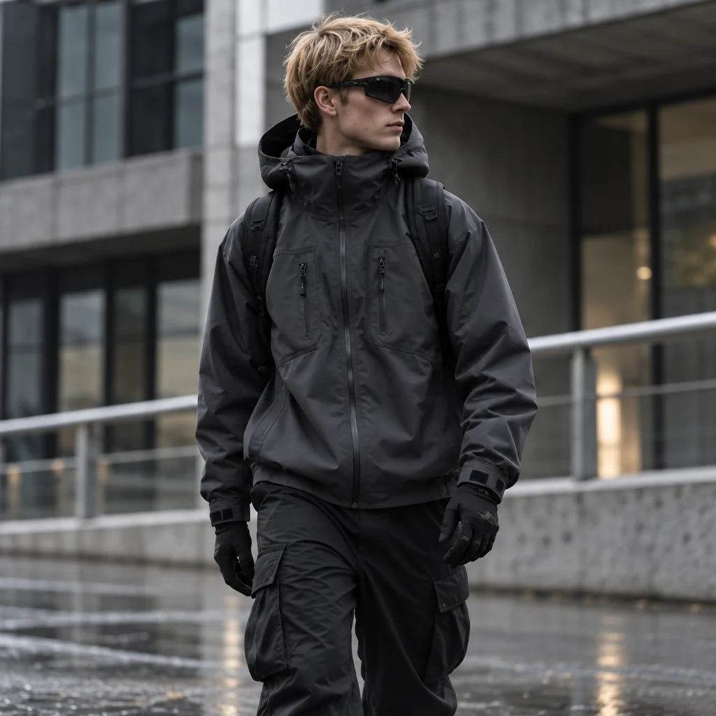 Scar - Unisex Windproof Breathable & Taped Seams Waterproof Jacket - Grey