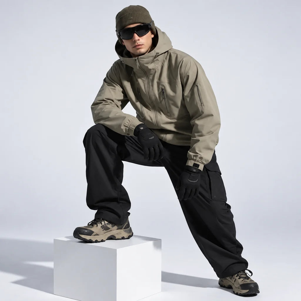 Scar - Unisex Windproof Breathable & Taped Seams Waterproof Jacket - Khaki