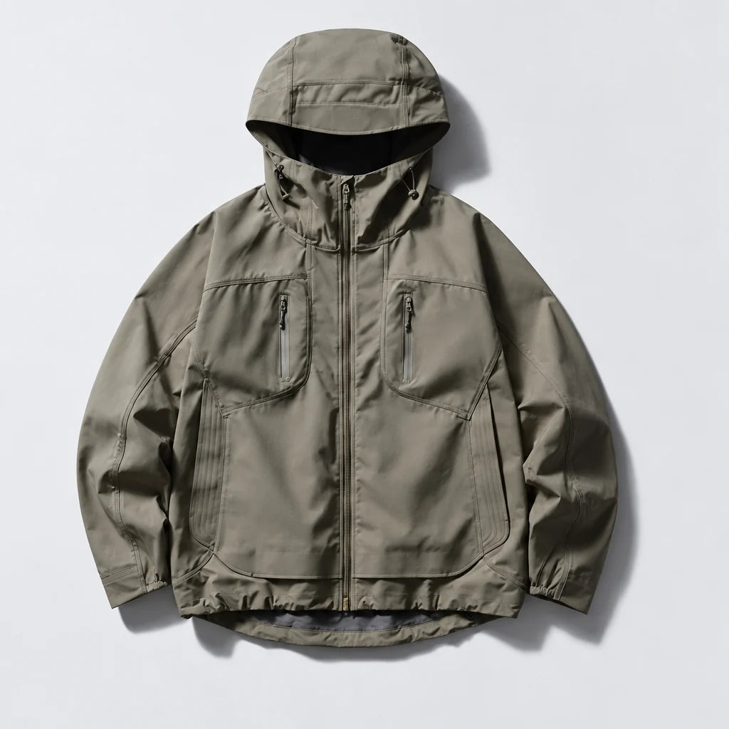 Scar - Unisex Windproof Breathable & Taped Seams Waterproof Jacket - Khaki