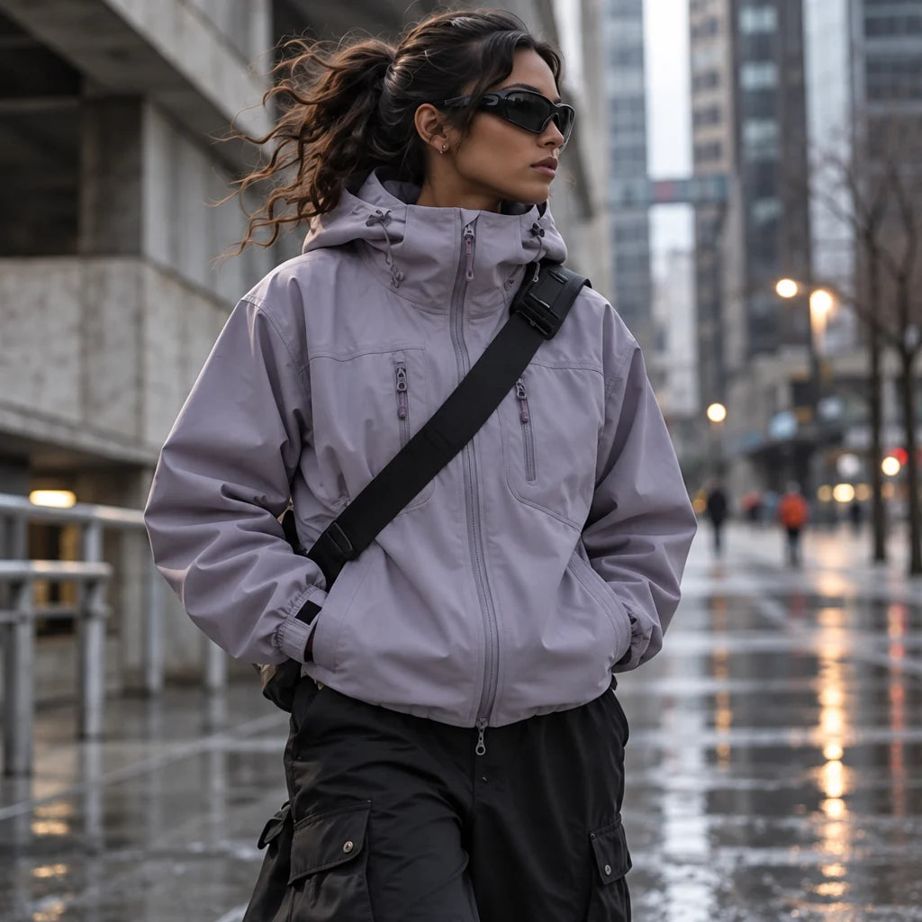 Scar - Unisex Windproof Breathable & Taped Seams Waterproof Jacket - Lavender Purple