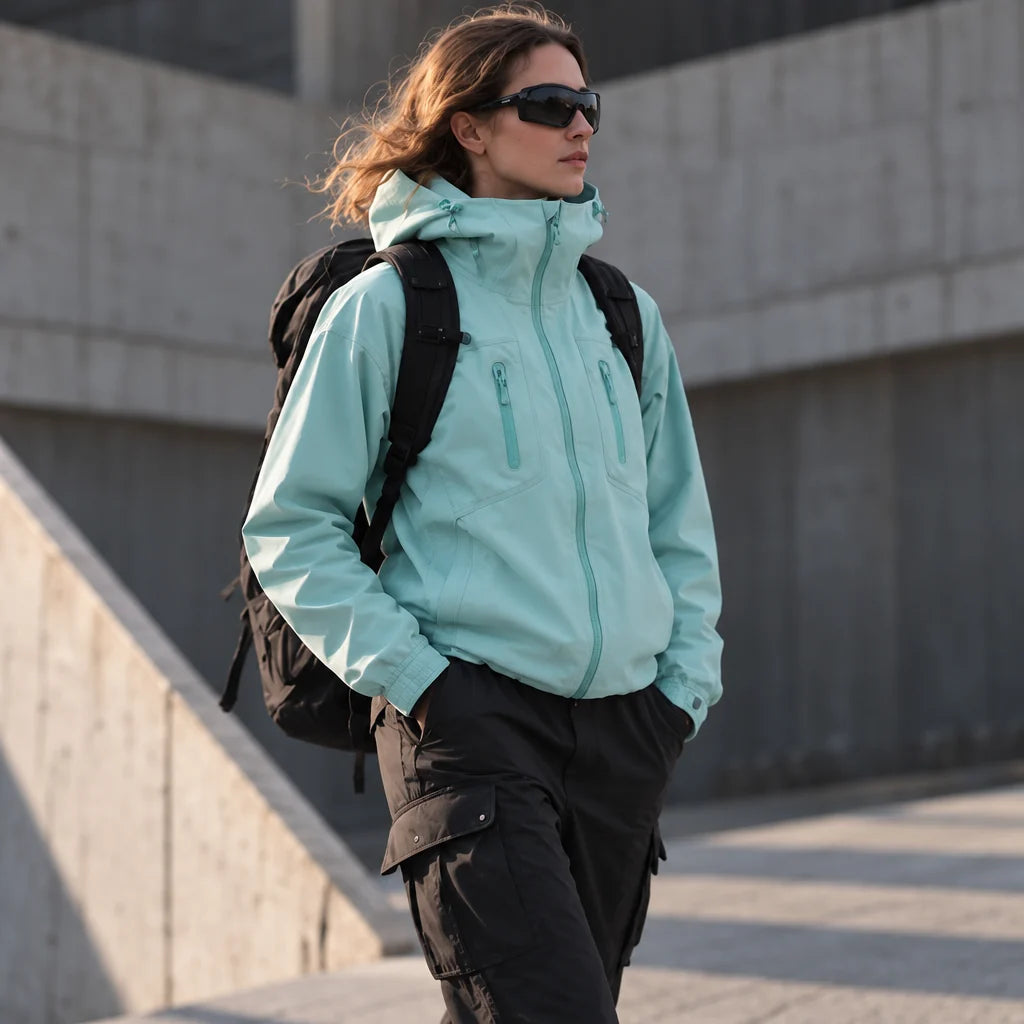 Scar - Unisex Windproof Breathable & Taped Seams Waterproof Jacket - Mint Green