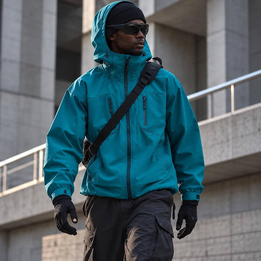 Scar - Unisex Windproof Breathable & Taped Seams Waterproof Jacket - Peacock Blue