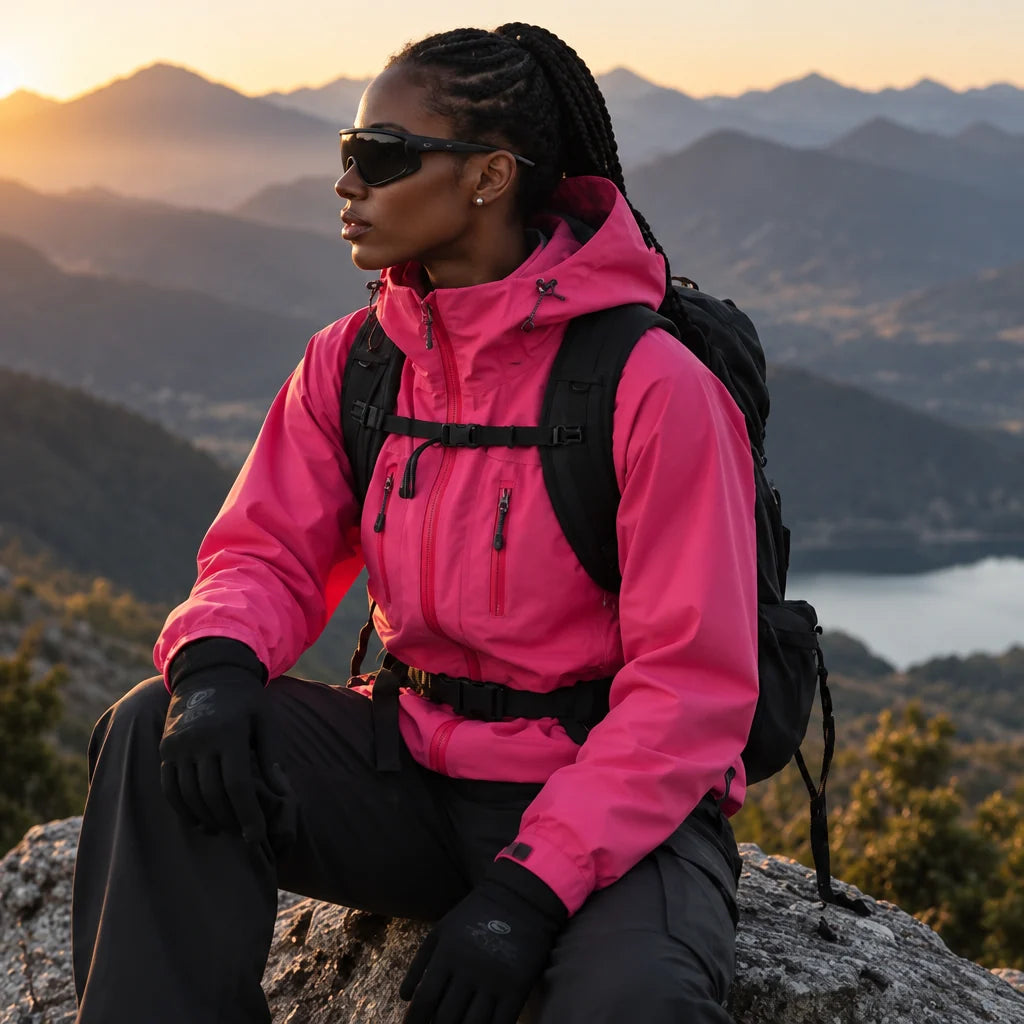 Scar - Unisex Windproof Breathable & Taped Seams Waterproof Jacket - Pink