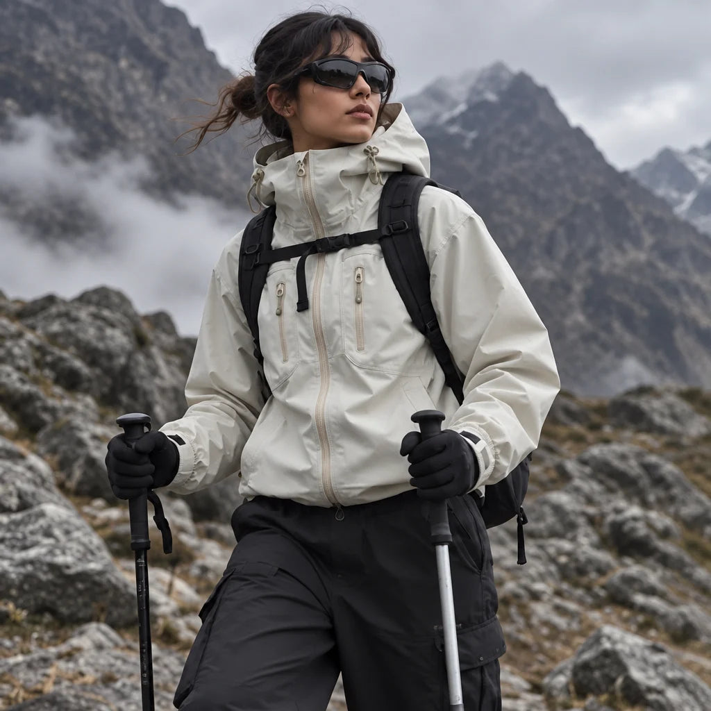 Scar - Unisex Windproof Breathable & Taped Seams Waterproof Jacket - White