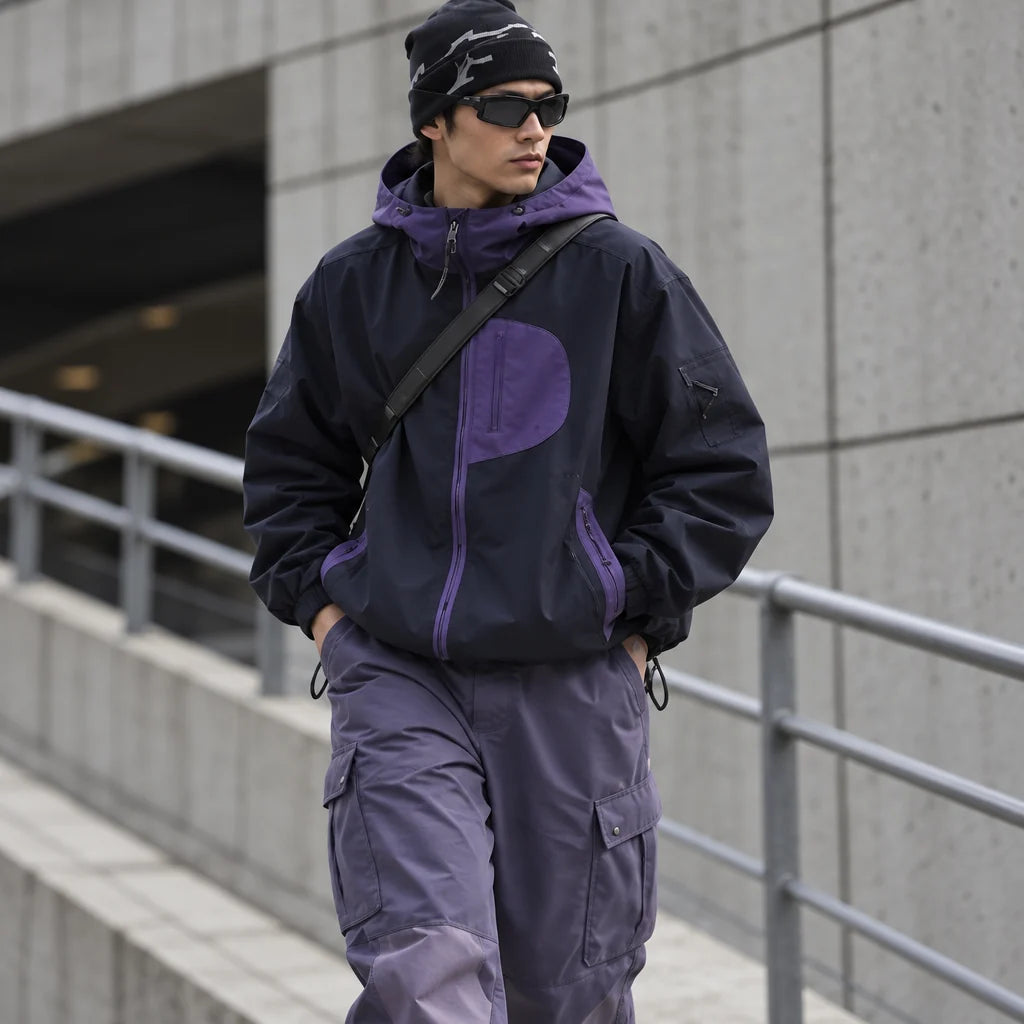 Rack - Unisex Water-Repellent & Windproof Reflective Lightweight Jacket - Deep Purple