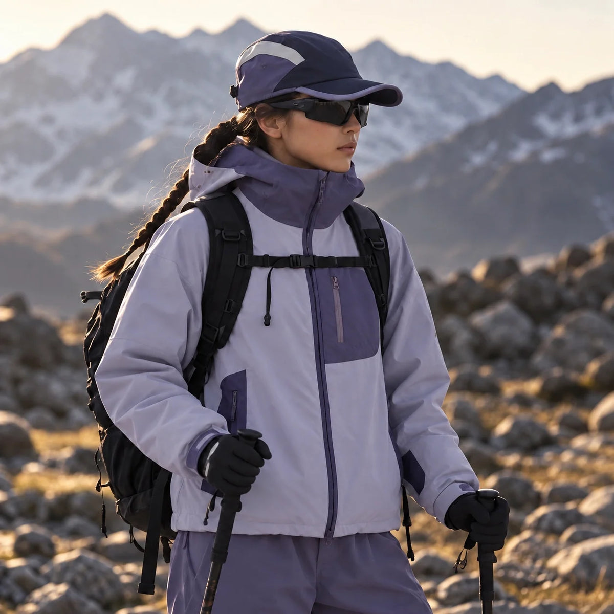 Rack - Unisex Water-Repellent & Windproof Reflective Lightweight Jacket - Mist Purple