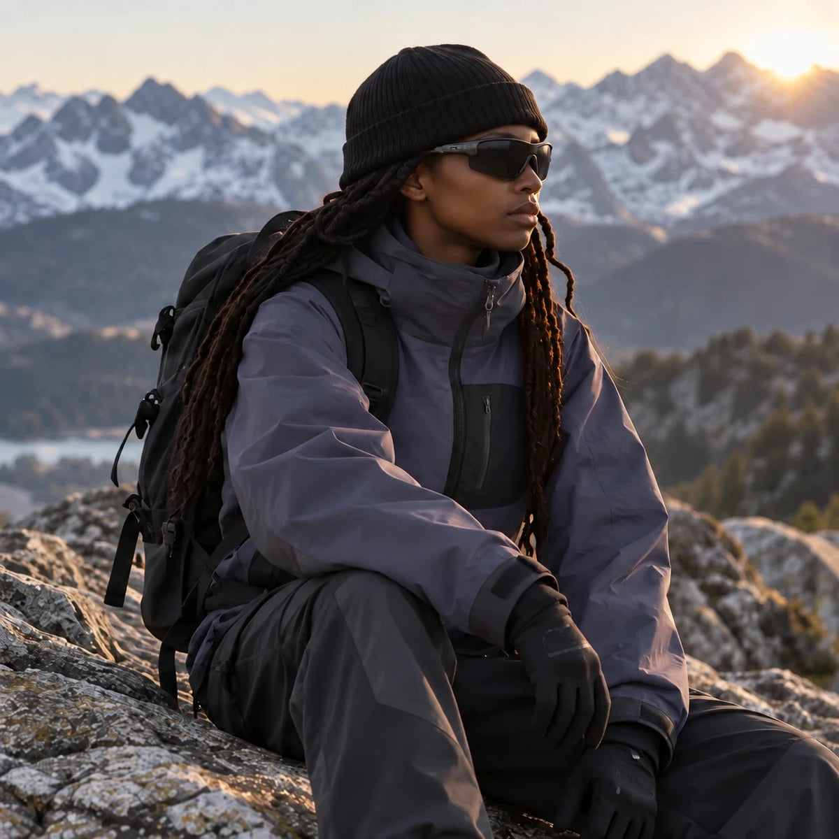 Rack - Unisex Water-Repellent & Windproof Reflective Lightweight Jacket - Purple