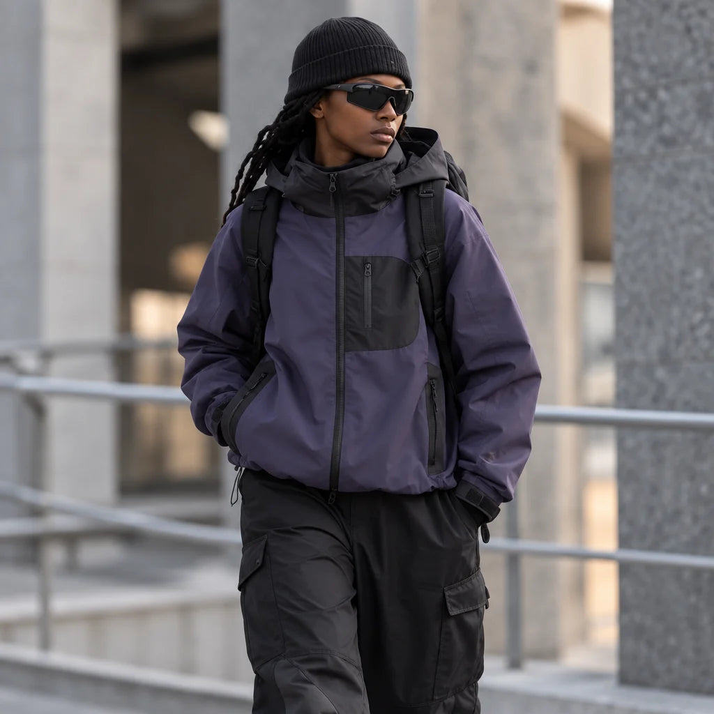 Rack - Unisex Water-Repellent & Windproof Reflective Lightweight Jacket - Purple