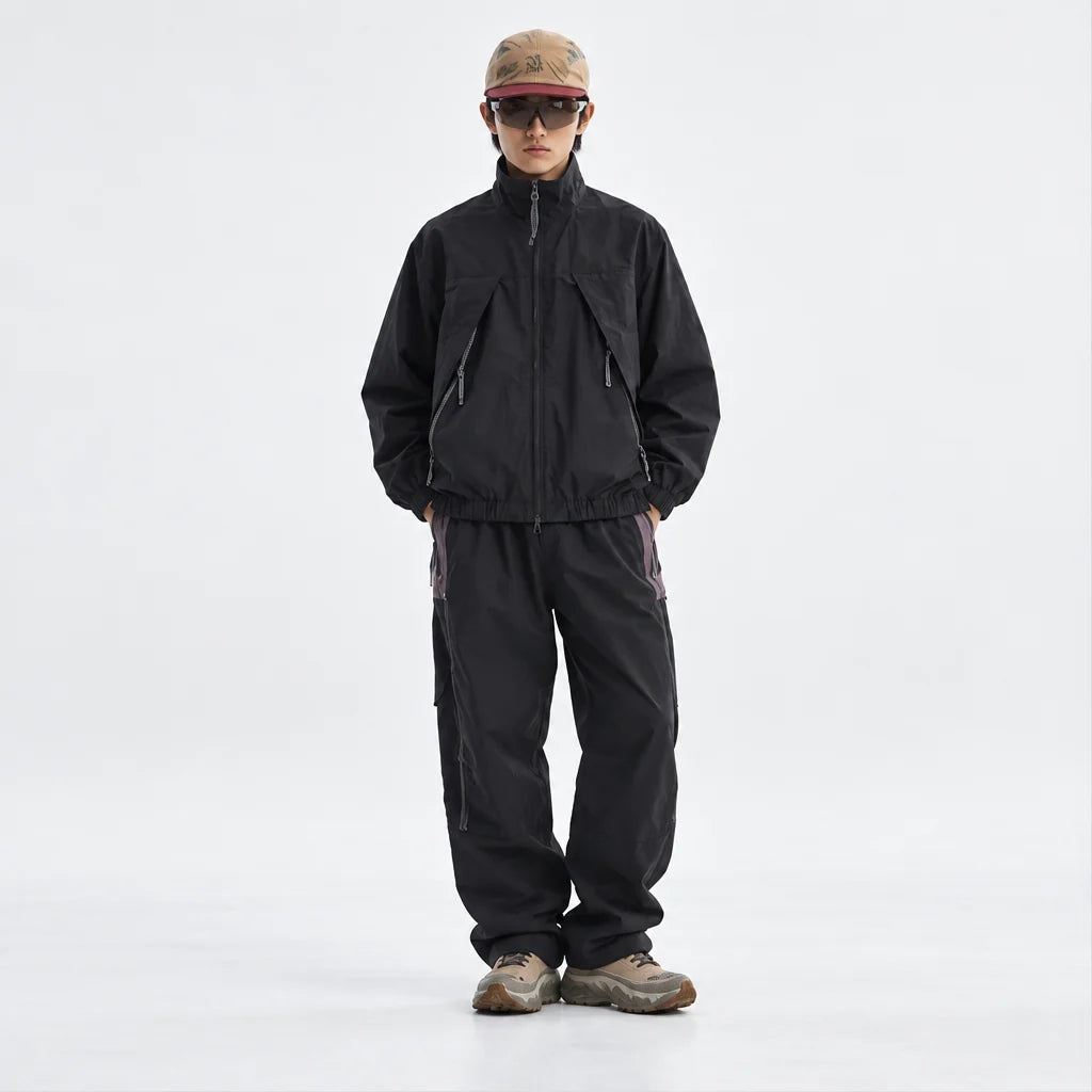 Spume - Unisex Water-Repellent & Windproof Stand-Collar Lightweight Jacket - Black