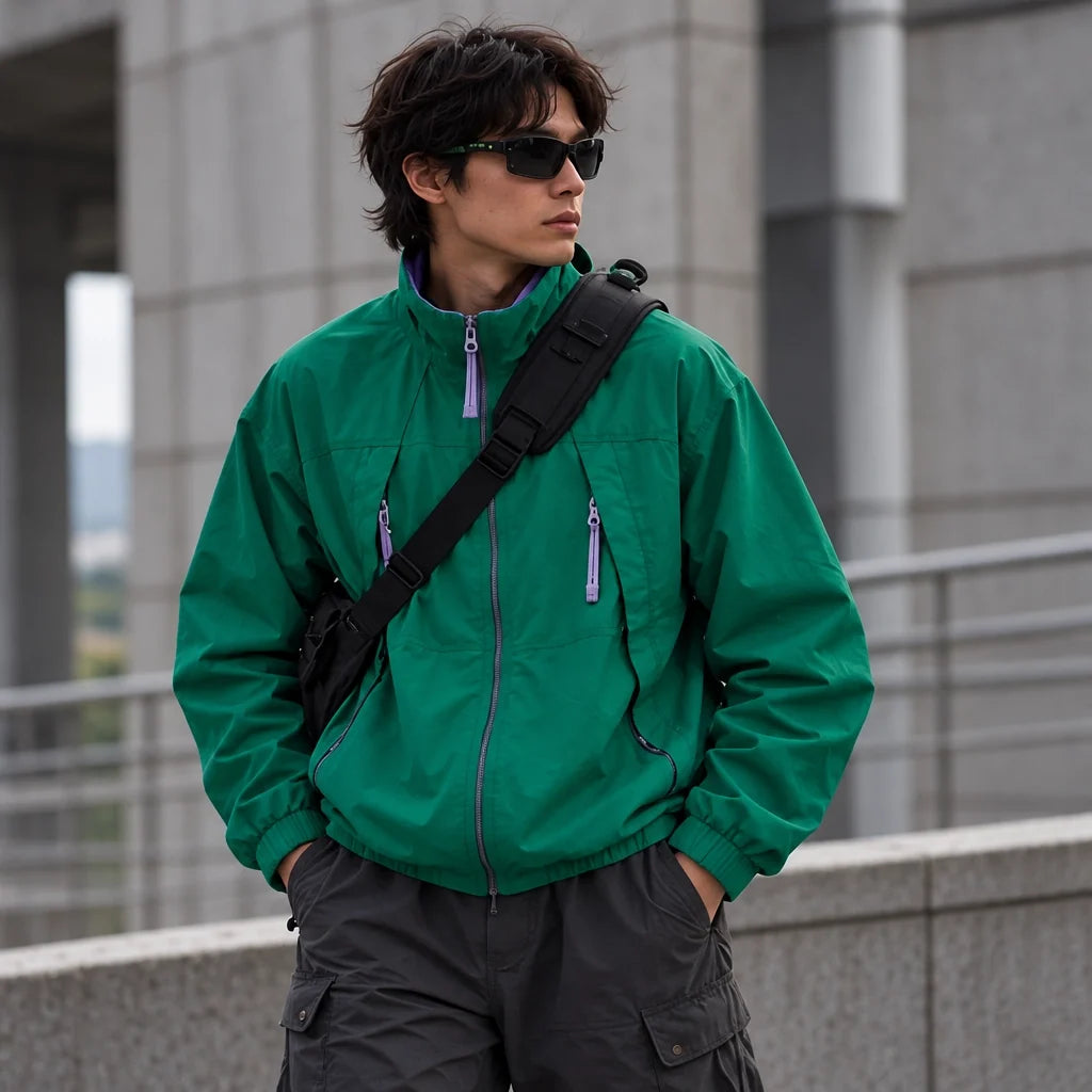 Spume - Unisex Water-Repellent & Windproof Stand-Collar Lightweight Jacket - Green