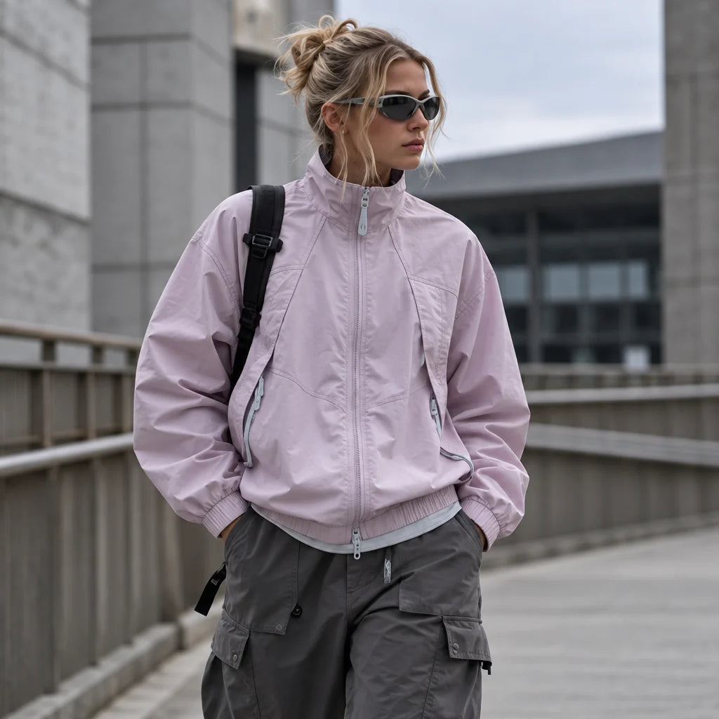 Spume - Unisex Water-Repellent & Windproof Stand-Collar Lightweight Jacket - Pink