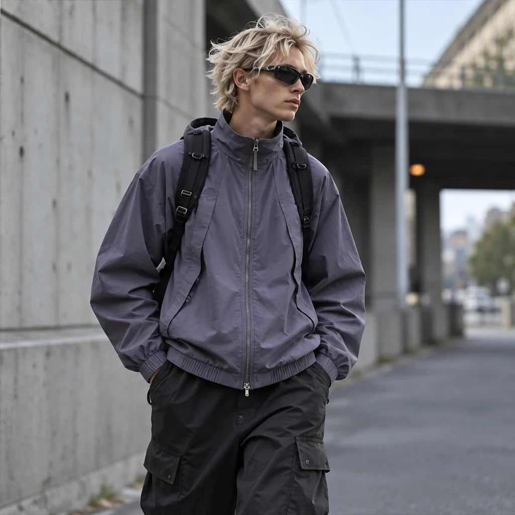 Spume - Unisex Water-Repellent & Windproof Stand-Collar Lightweight Jacket - Purple