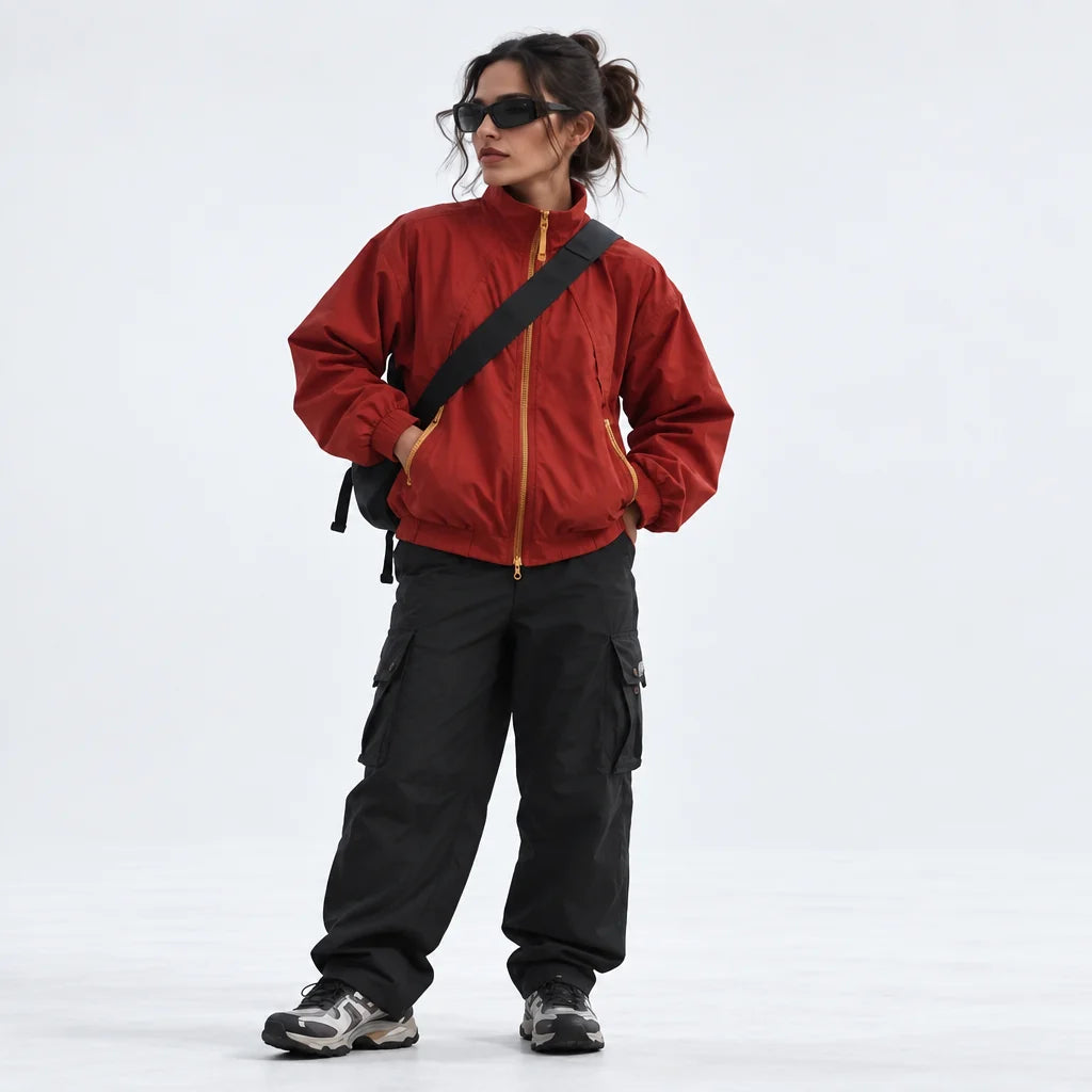 Spume - Unisex Water-Repellent & Windproof Stand-Collar Lightweight Jacket - Red