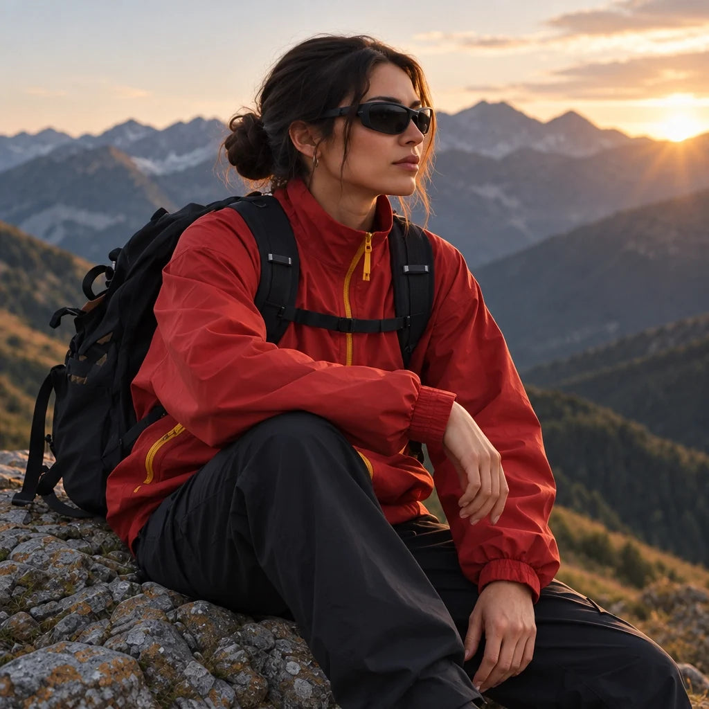 Spume - Unisex Water-Repellent & Windproof Stand-Collar Lightweight Jacket - Red