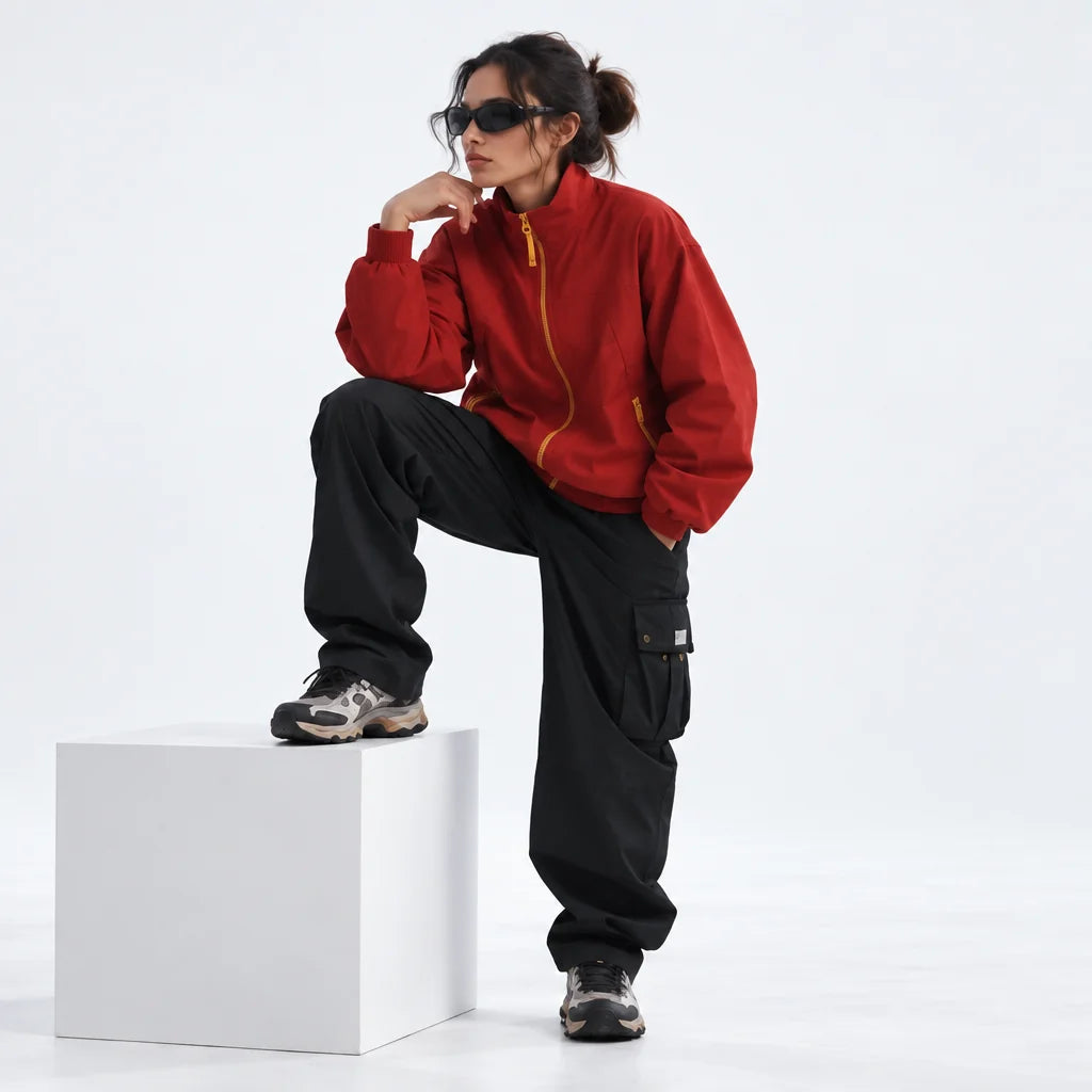 Spume - Unisex Water-Repellent & Windproof Stand-Collar Lightweight Jacket - Red