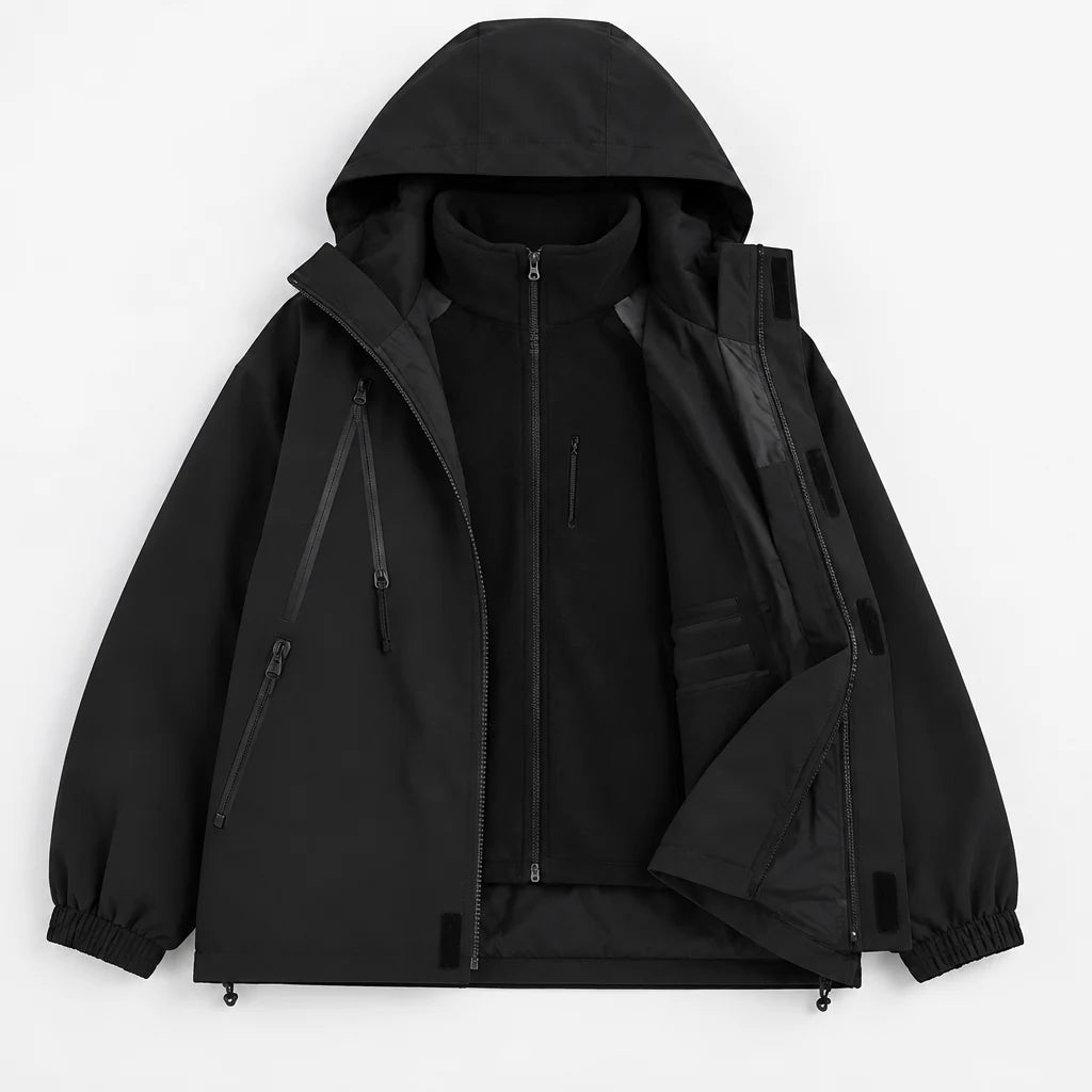 Pike - Unisex Windproof Breathable & 10K Waterproof Jacket - Black
