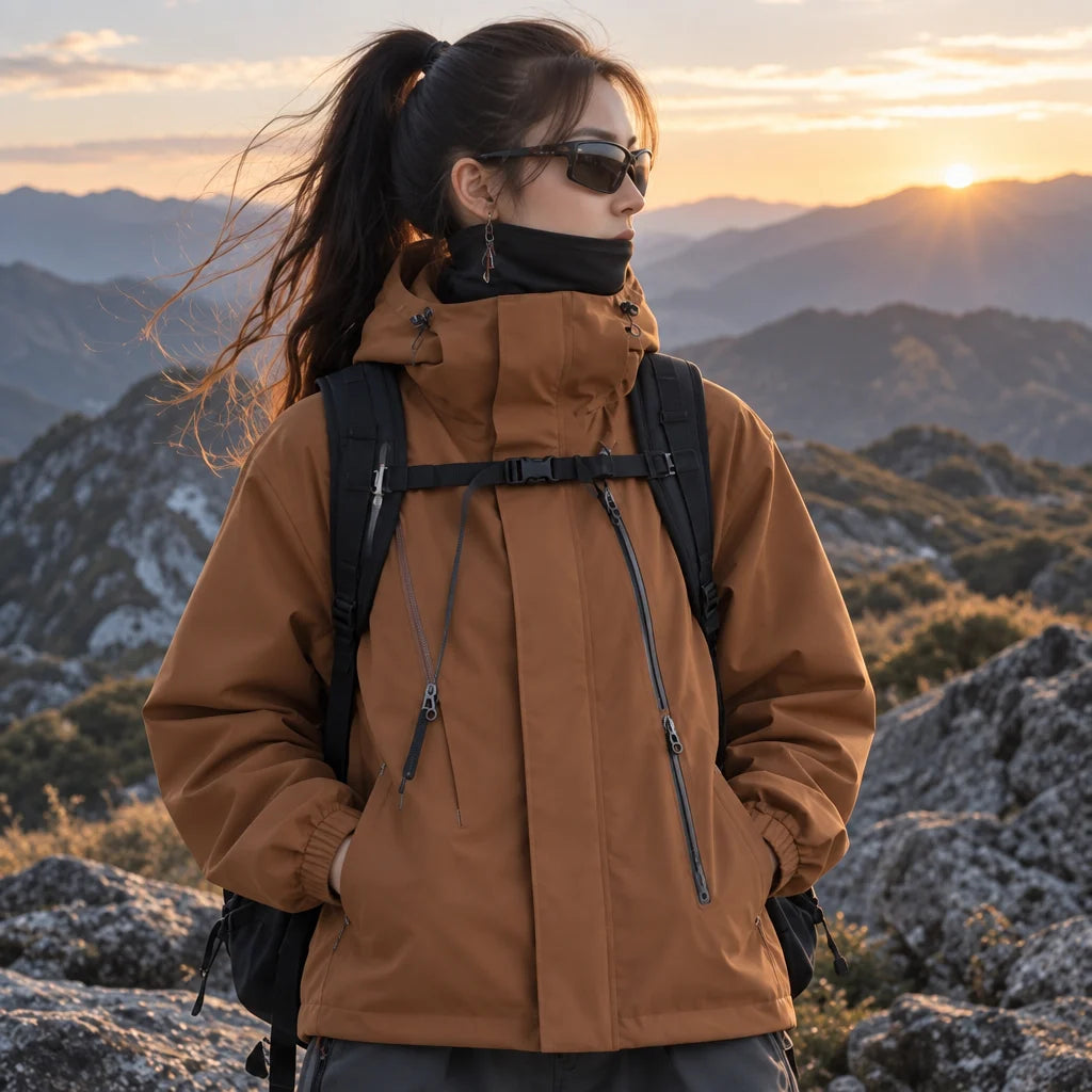 Pike - Unisex Windproof Breathable & 10K Waterproof Jacket - Brown